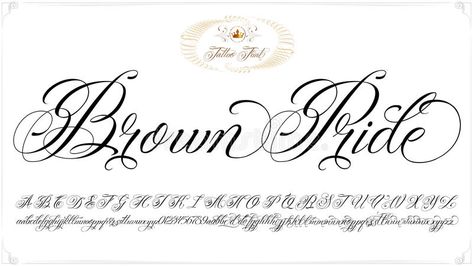 Brown Pride Tattoo Lettering Stock Vector - Illustration of lowercase, script: 73811685 Alphabet Crown, Cursive Tattoo Letters, Numbers Illustration, Cursive Letters Font, Swing Tattoo, Tattoo Alphabet, Infinity Symbol Tattoo, Pride Tattoo, Chicano Lettering