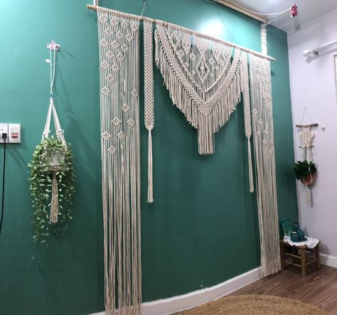 This is a large luxuuriuos handmade to order Macrame wedding hangging that can be used as a backdrop at an indoor or outdoor wedding. Use at your ceremony, reception, head table, photo booth, cake table in your photos...The options are endless. It is a photographers dream backdrop and when used in photos, can really frame up the romantic setting. This Macrame can also be used as a window curtain, wall hanging. Perfect fit in the interior of living room, bedroom, apartment, dorm room, baby nurser Wedding Arch With Macrame, Arch Macrame, 70s Macrame, Flower Arches, Macrame Wedding Arch, Wedding Pieces, Macrame Curtains, Macrame Garland, Macrame Wedding Backdrop