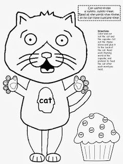 FREEBIE:  If You Give A Cat A Cupcake free cvc word activity....free for teachers from a teacher! Cat wants to eat a yummy, yummy treat. Read all the words that rhyme, so he can have cupcake time! fairytalesandfictionby2.blogspot.com If You Give A Cat A Cupcake Activities Preschool, Give A Cat A Cupcake Activities, If You Give A Cat A Cupcake Craft, If You Give A Cat A Cupcake, If You Give A Cat A Cupcake Activities, Cognitive Development Activities, Retelling Activities, Cupcake Theme, Laura Numeroff