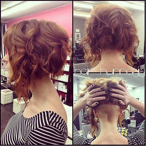 Undercut Bob Haircut, Aline Bob, Undercut Hairstyle, Short Undercut, Curly Undercut, Wavy Bob Haircuts, Nape Undercut, Shaved Undercut, Wavy Bob Hairstyles