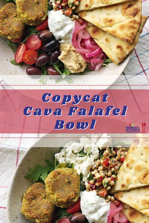 Who doesn’t love copycat recipes? And who doesn’t love fast casual restaurants? There is a huge increase in popularity of “build your own” bowl restaurants like Chipotle, Cava, Mezeh, and Sweetgreen. Here we have both, a way that you can make your own copy cat Cava falafel bowl recipe! So you can recreate a similar recipe in your own home. #cava #falafelbowl #copycat Copycat Cava Falafel, Cava Copycat Recipe Falafel, Hungryroot Recipes Copycat, Hungryroot Copycat Recipes, Copycat Cava Bowl, Hungry Root Recipes Copycat, Cava Restaurant Recipes, Hungry Root Copycat Recipes, Cava Bowls At Home