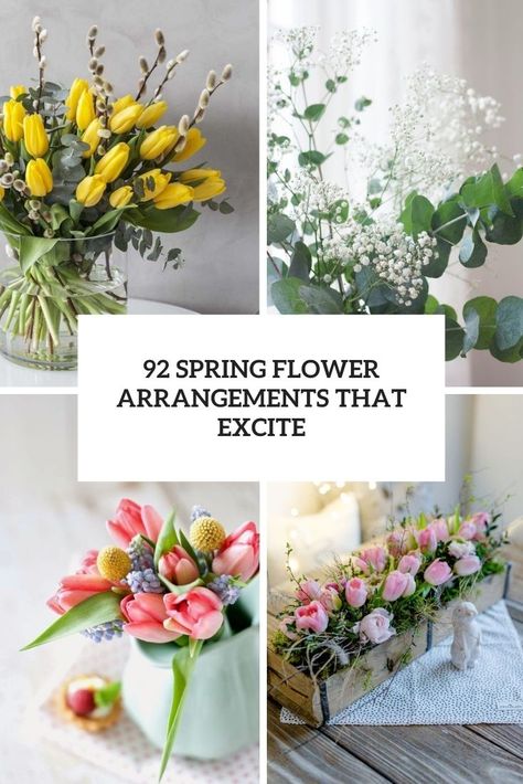 spring flower arrangements that excite cover Spring Season Flowers, Pictures Of Spring Flowers, Tulip Centerpiece, Easter Floral Arrangement, Church Wedding Flowers, Easter Flower Arrangements, Tulips Arrangement, Early Spring Flowers, Spring Flower Arrangements