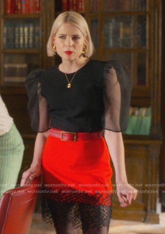 Shop The Politician Outfits at WornOnTV.net The Politician Outfits, Black Tulle Top, The Politician, Astrid S, Pop Culture Fashion, Lucy Boynton, 2010s Fashion, Worn On Tv, Tulle Top