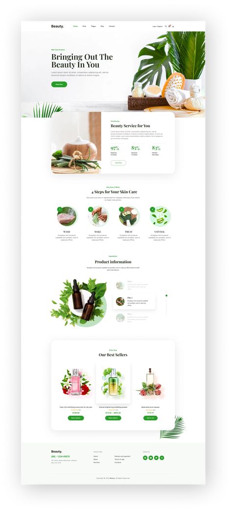 Beauty spa full website by Md Yeasin Arafat 🔥 on Dribbble Beauty Business Website Ideas, Best Shopify Website Design, Campaign Website Design, Blogging Website Design, Spa Web Design, Wellness Website Design Inspiration, Spa Website Design Inspiration, Nature Website Design, Skin Care Website Design