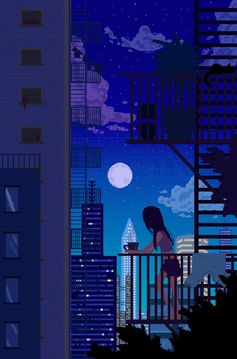 Pixel City, Gif Wallpaper, Pixel Art Background, Amoled Wallpapers, Pixel Animation, Arte 8 Bits, 8bit Art, Cool Pixel Art, Art Animation