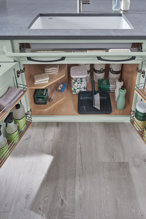 Sink Tilt Out Tray, Sink Base Cabinet Ideas, Under Kitchen Sink Storage, Under Sink Drawers, Under Kitchen Sink, Kitchen Sink Cabinet, Under Sink Cabinet, Above The Sink, Kitchen Sink Storage