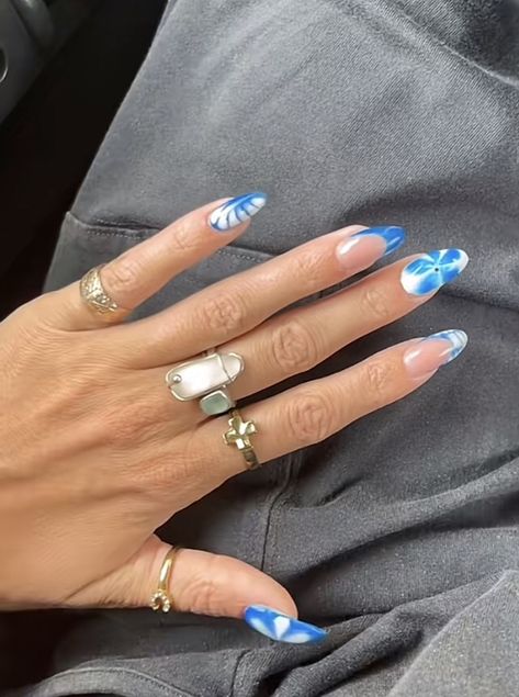 Nails For Europe Trip, Coastal Granddaughter Nails, Mamma Mia Nails, Mediterranean Nails, Greece Inspired Nails, Pink Wedding Nails, Acrylic Nail Shapes, Summery Nails, Simple Acrylic Nails