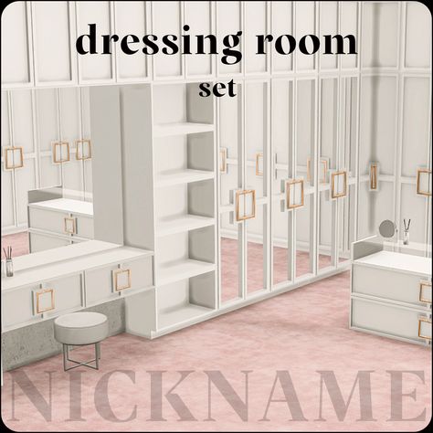 dressing room set | give me a nickname on Patreon The Sims 4 Pack, Sims 4 Cc Furniture Living Rooms, Sims Furniture, Boho Bed, Sims 4 Cheats, Sims 4 Kitchen, Mod Furniture, Play Sims 4, The Sims 4 Pc