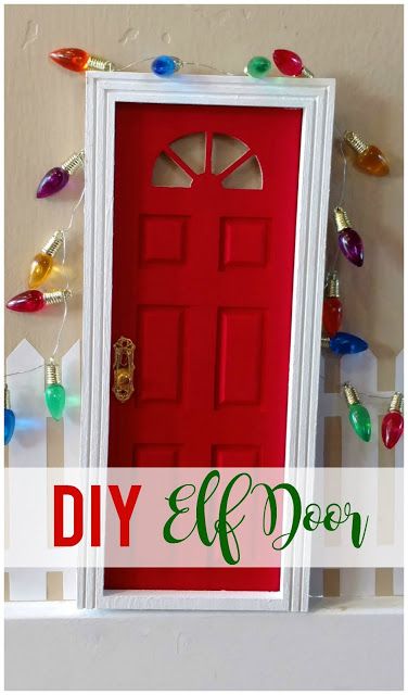 Elf Door--Start a new tradition with your family this Christmas! Diy Elf Door On The Shelf, Elf On Shelf Door, Diy Elf Door, Elf Door Diy, Elf On The Shelf Door, Elf Doors, Ice Ideas, Diy Elf, Diy Christmas Door