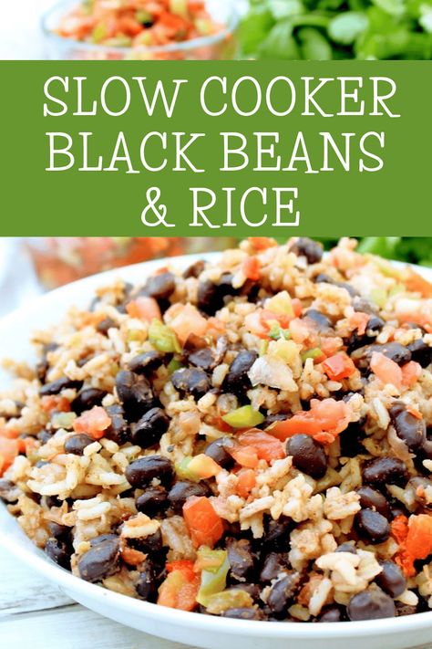 Cook Black Beans, Rice And Black Beans, Slow Cooker Rice, Beans In Crockpot, Slow Cooker Black Beans, Black Beans And Rice, Black Bean Recipes, Easy Chicken Breast, Beans And Rice