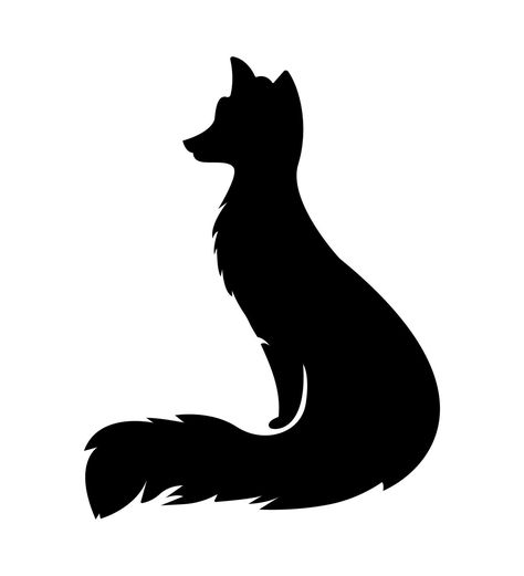 Fox animal Simple Silhouette Illustration. Winnie Dogs, Fox Silhouette, Vector Graphics Illustrations, Wolf Silhouette, Fox Animal, Landscape Art Quilts, Silhouette Drawing, Lino Art, Silhouette Illustration