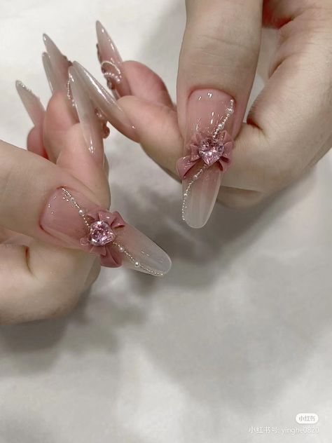 Xiao Hong Shu Nails, Xiao Hong Shu Nail, Xhs Nails, Ulzzang Nails, Nails Chinese, Chinese Nails, Orchid Nails, Asian Nails, Mermaid Nails