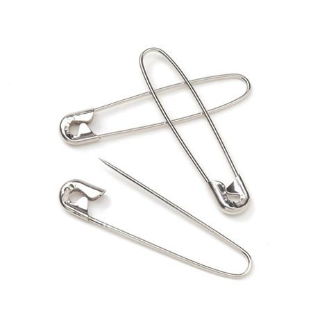 Value Pack Coil-less Safety Pin-Nickel-3/4 in Safety Pins, Safety Pin, Embellishments, Knitting, Crochet, Silver, Pins, White