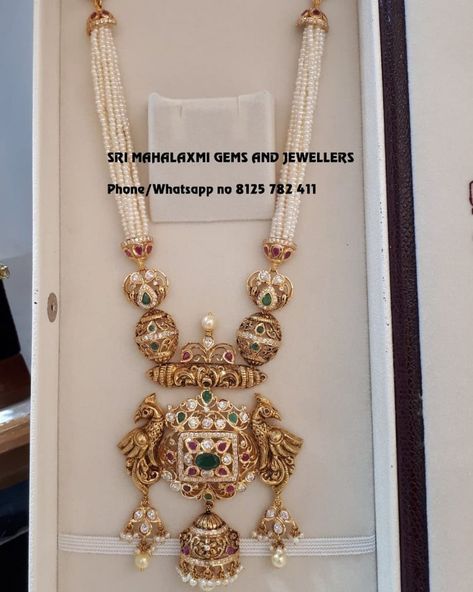 Sri Mahalakshmi Gems And Jewellers, Emerald Haram, Ruby Jewelry Necklaces, Stone Bangles, Gold Jewelry Outfits, Gold Jewelry Simple Necklace, Pearl Necklace Designs, Gold Bridal Jewellery Sets, Beaded Necklace Designs