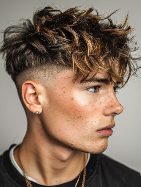 Exploring 42 Unique Undercut Hairstyle Men Ideas for Curly, Straight, and Wavy Hair Styles Undercut Wavy Hair Men, Mens Haircuts For Fine Hair, Wavy Undercut Men, Cool Boy Hairstyles, Blonde Hair Men Hairstyles, Fluffy Boy Haircut, Hair Color Ideas Men, Disconnected Undercut Men, Fringe Mullet