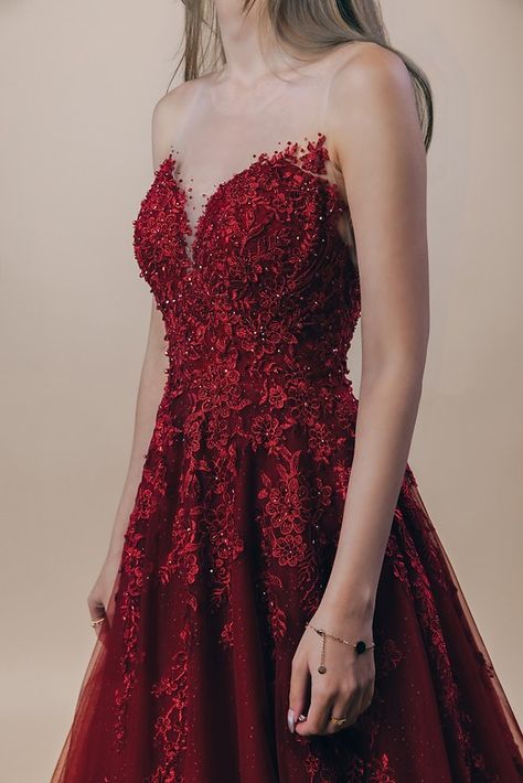 Gown Catalogue | Bridefully Yours 4/4 Red Wine Prom Dress, Prom Dance Aesthetic, Wine Red Gown, Red Prom Dress Ideas, Different Prom Dresses, Wine Gown, Prom Dresses Gold, Prom Aesthetic, Prom Dresses Casual