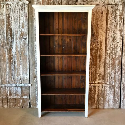 Farmhouse Bookcase, Farmhouse Bookcases, Rustic Bookcase, Country Furniture, Farmhouse Furniture, Family Room Design, Country House Decor, Repurposed Furniture, Rustic Furniture