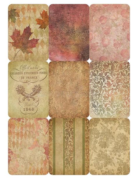 Vintage Scrapbook Ideas Free Printables, Collage Sheets Free Printables, Decoupage Vintage Printables Free, Vintage Fall Backgrounds, Cutout Vintage Scrapbook Designs Printable, Ephemera Free Printables, Autumn Stickers Free Printable, Autumn Stickers Printable, Autumn Junk Journal Printables