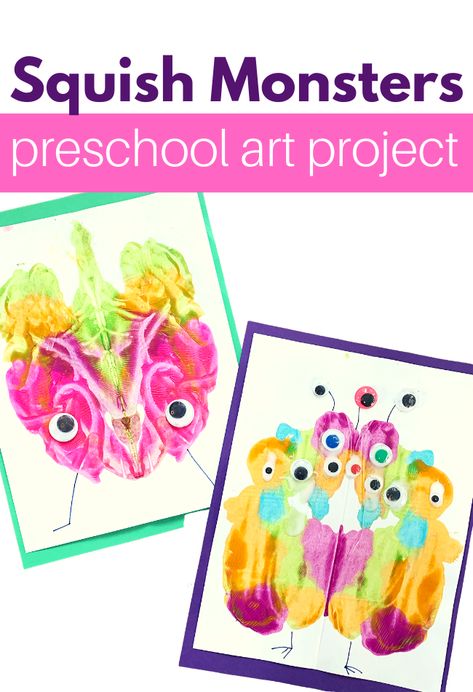 Recycled Crafts Kids Preschool, Process Art Preschool, Summer Daycare, Monster Painting, Prek Art, Painting Crafts For Kids, Preschool Painting, Make A Monster, Pizza Craft