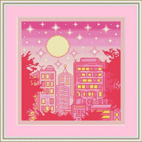 Art Cross Stitch Patterns, Kawaii Cross Stitch Pattern, Pink Pixel Art, Pink Cross Stitch, Pokemon Cross Stitch Patterns, Kawaii Cross Stitch, Pokemon Cross Stitch, Nature Cross Stitch, Quick Stitch