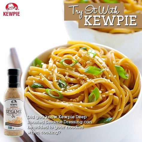 Go noodles for our Deep Roasted Sesame dressing! #TryitwithKewpie #Kewpie #foodie #chef by kewpieusa March 24 2016 at 03:14PM Easy Sesame Noodles, Sesame Noodles Recipe, Resep Pasta, Sesame Noodles, Noodles Recipe, Noodle Dishes, Spaghetti Squash, Asian Dishes, Chopsticks