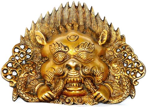 Kirtimukha, Face of Glory, a protector deity of sorts Kirtimukha Wallpaper, Devotional Images, Asian Bistro, Hanuman Images, Hanuman Wallpaper, Indian Goddess, Hindu Mythology, Brass Statues, Buddhist Art