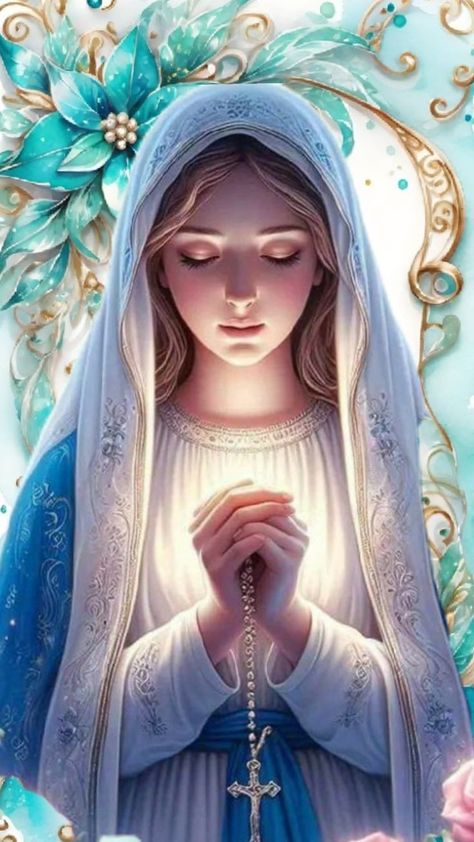 Mother Mary Wallpaper, Virgin Mary Praying, Roman Catholic Art, Mary Jesus Mother, Mother Mary Pictures, Mary Images, Jesus Mother, Virgin Mary Art, Mother Mary Images