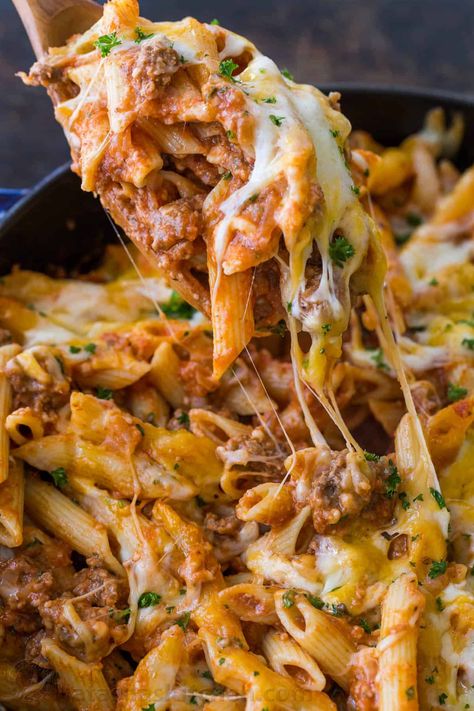 What is a lasagna casserole? This easy lasagna pasta bake has all the same elements of a classic lasagna, but the process is so easy! Everything is combined in a casserole dish (no layering) and this lasagna recipe bakes way faster! | natashaskitchen.com Recipe With Queso, Lasagna Pasta Bake, Easy Lasagna Casserole, Casserole Lasagna, Skillet Lasagna Recipe, Best Lasagna Recipe, Lasagna Casserole, Baked Lasagna, Easy Lasagna Recipe