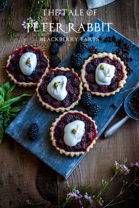 Blackberry Tarts, Feast Of Starlight, Infused Whipped Cream, Blackberry Tart, Tale Of Peter Rabbit, Blackberry Recipes, Geek Food, Tart Recipe, Tart Recipes