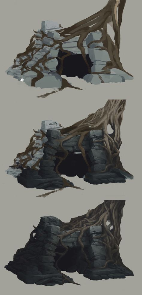 Rock Concept Art, Environmental Art Concept, Cave Drawings, Props Concept, Anatomy Sketches, Location Inspiration, Tattoo Style Drawings, Landscape Concept, Background Drawing