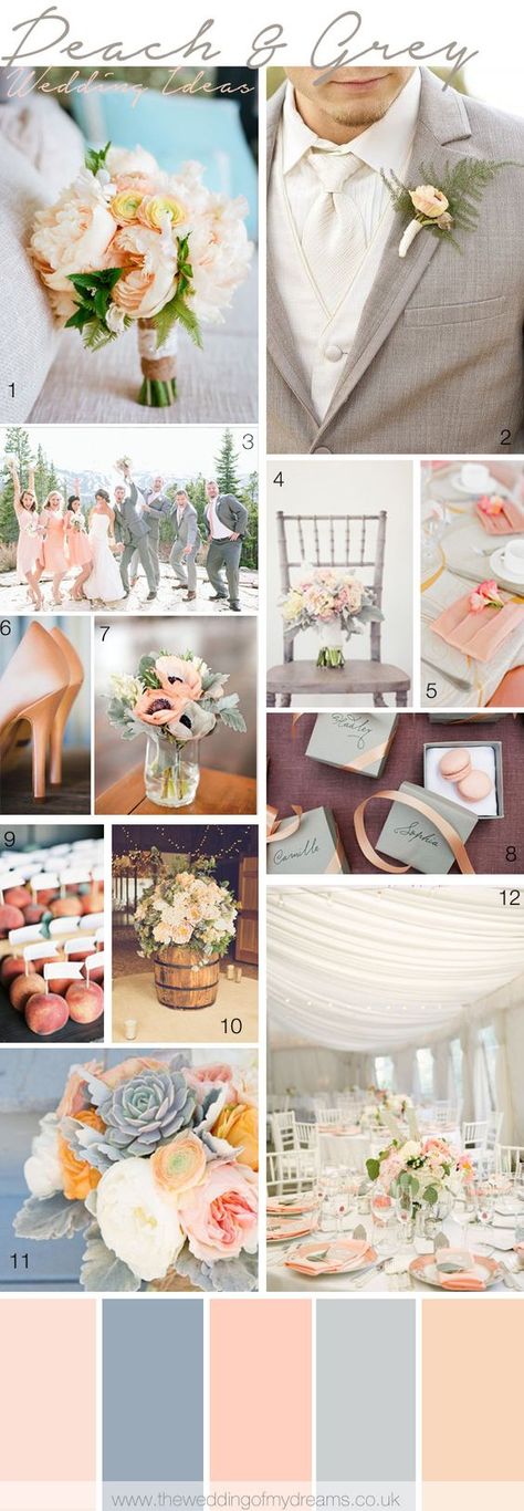 Boda Bridal Party Color Schemes, Wedding Color Schemes Summer, Choosing Wedding Colors, Wedding Color Schemes Spring, Bridal Parties Colors, Grey Suits, Wedding Themes Spring, Best Wedding Colors, Wedding Parties Colors