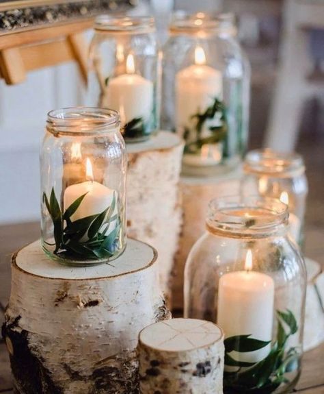 Rustic Wedding Decorations, Diy Candle Holders, Rustic Wedding Centerpieces, בר מצווה, Rustic Wedding Decor, Diy Wedding Decorations, Romantic Weddings, Simple Weddings, Backyard Wedding