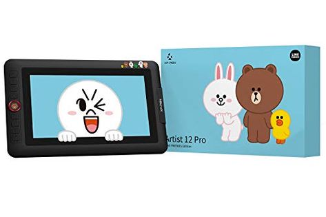 XPPen Drawing Monitor Artist12 Pro Pen Display Line Friends Edition Drawing Tablet for Digital Drawing Beginner and Animation(Tilt Support 8192 Levels Pressure Sensitivity) 11.6 Inch Drawing Tablet With Screen, Art Tablet, Line Artist, Pen Display, Graphic Tablet, Drawing Application, Shortcut Keys, Pen Tablet, Kawaii Things