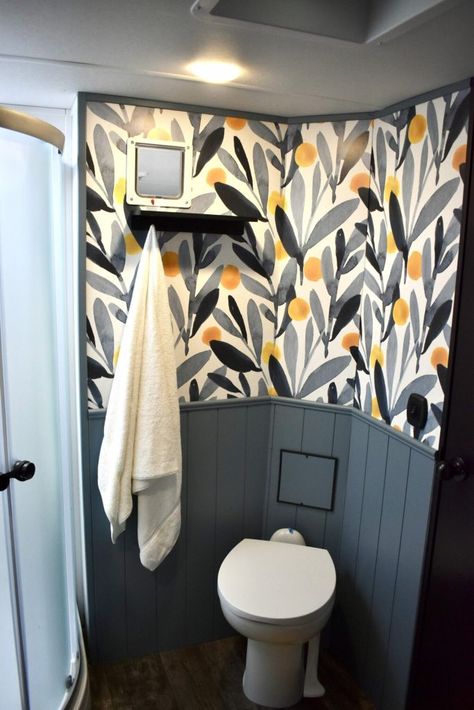 14 Travel Trailer Bathroom Remodel Ideas | RV Obsession Travel Trailer Bathroom Remodel, Trailer Bathroom Remodel, Travel Trailer Bathroom, Trailer Bathroom, Camper Bathroom, Rv Interior Remodel, Rv Bathroom, Bathroom Transformation, Diy Camper Remodel