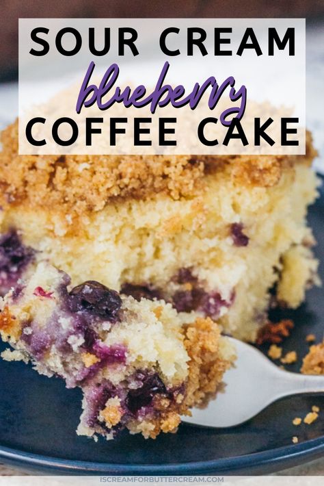 Sour Cream Snack Recipes, Moist Blueberry Coffee Cake, Blueberries Coffee Cake, Blueberry Sour Cream Coffee Cake Bundt, Blueberry Sour Cream Cake Recipes, Blueberry Coffee Cake 8x8 Pan, Lemon Blueberry Coffee Cake Recipes, Huckleberry Coffee Cake, Super Moist Coffee Cake