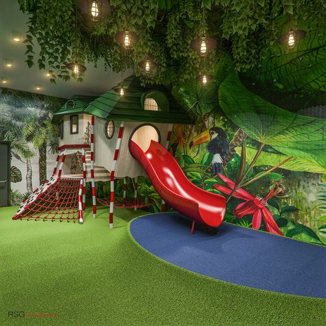 Playground Design and Visualization on Behance Playground Inspiration, Kid Playground, Indoor Playground Design, Playground Indoor, Play Cafe, Indoor Playroom, Kindergarten Interior, Play Place, Creative Kids Rooms