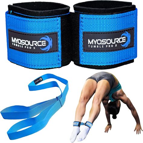 Tumble Pro X Ankle Straps – Cheerleading, Gymnastics Tumbling Trainer Aid – Defrogger Keeps Ankles Together During Stunting, Standing Back Tuck, Handspring Training Taekwondo Gear, Taekwondo Equipment, Cheerleading Accessories, Back Handspring, Tumble Mats, Stretch Strap, Back Tuck, Gymnastics Training, Gymnastics Mats