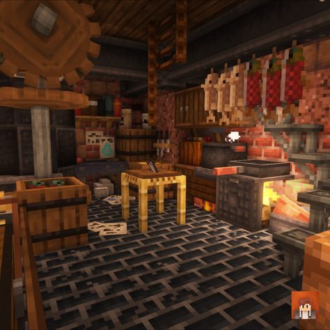 This is a kitchen I built with the farmers delight mod and some other mods. #Minecraft #MinecraftBuilds #MinecraftHouse #minecraftbuildingideas #MinecraftInterior #MinecraftBase #MinecraftCreate #FarmersDelight Minecraft Kitchen Cabinets, Minecraft Modded Kitchen, Minecraft Garage Interior, Minecraft Industrial Interior, Minecraft Bar Interior, Minecraft Restaurant Ideas Interior, Minecraft Butcher Shop Ideas, Minecraft Butcher Shop Interior, Minecraft Modded House