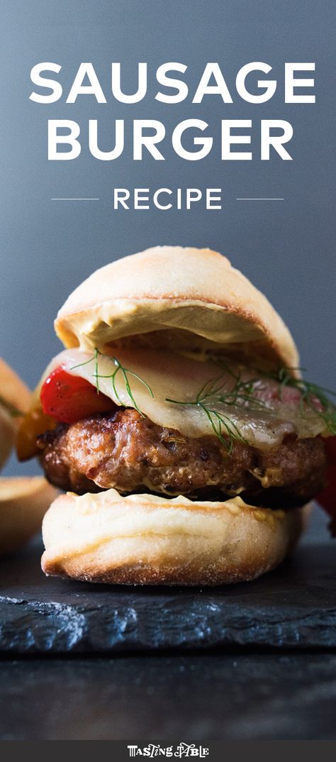 Make your own Italian sausage blend into patties for an unconventional burger-meets-sausage and peppers. Sausage Burger, Sausage Burgers, Sausage Ingredients, Italian Sausage Recipes, Sausage Patty, Burgers Sandwiches, Provolone Cheese, Summer Grilling, Onion Recipes