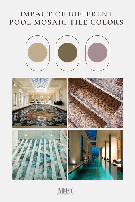 Impact of Colors in Pool Mosaics - MEC - Bespoke Luxury Mosaics Mosaic Aesthetic Design, Mosaic Aesthetic, Aesthetic Mosaic, Mosaic Tile Pool, Tile Pool, Mosaic Pool Tile, Tree Mosaic, Mosaic Animals, Mosaic Bathroom