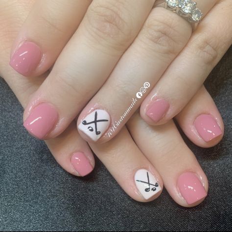 Hockey Mom Nails, Dance Nails Designs, Hockey Nails Designs, Hockey Nail Art, Sports Themed Nails, Hockey Nails, Dance Nails, Nails 23, Sports Nails