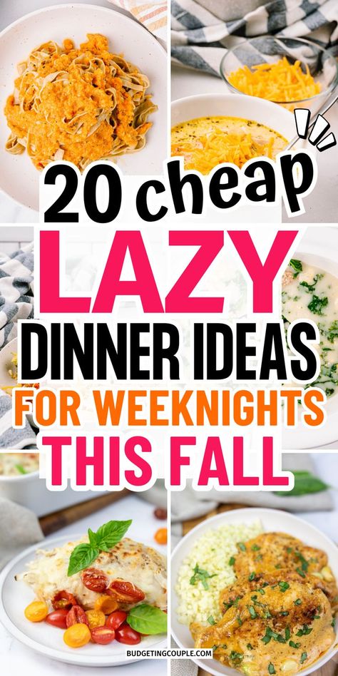 Lazy Fall Dinners (A collage of dinner ideas cold weather comfort foods recipes and quick dinners chicken breast perfect for cheap dinners high protein) Dinner Sandwich Ideas, Dinner Ideas Hamburger, Lazy Dinner Ideas, Quick Fall Dinner, Family Casseroles, Easy Dinner Party Recipes, Quick Cheap Dinners, Fall Dinner Ideas, Lazy Dinner