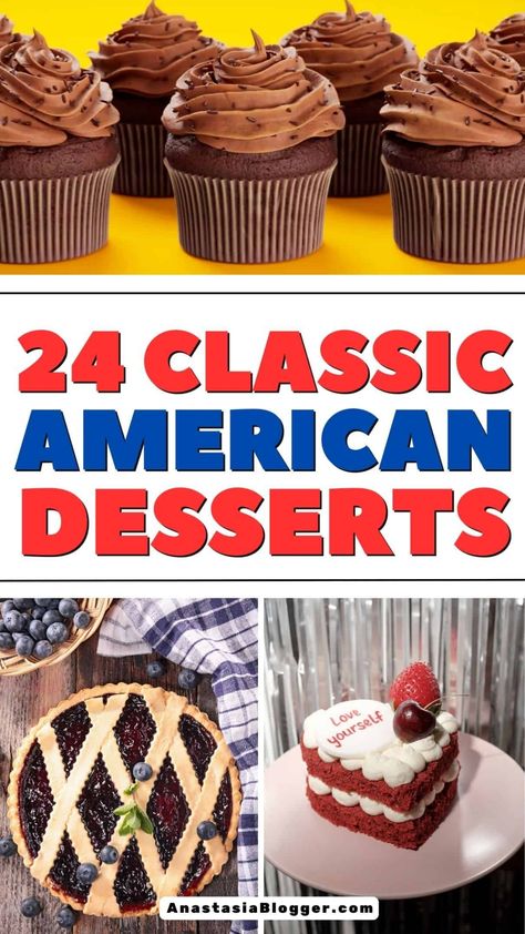 Indulge in a variety of scrumptious classic American dessert recipes for the perfect sweet fix. Uncover 24 easy-to-follow recipes to satisfy your cravings for timeless treats that will surely impress family and friends alike. Treat yourself to a delightful journey through the world of sweet flavors with these delightful and satisfying dessert ideas that celebrate the essence of traditional American cuisine. American Dessert Recipes, American Dessert, American Desserts, Classic American, Dessert Ideas, Sweet Tooth, Dessert Recipes, Dessert, Desert Recipes