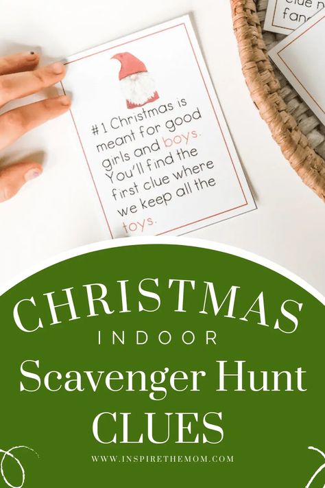 Printable Christmas Scavenger Hunt Clues - Inspire the Mom Christmas Morning Scavenger Hunt Clues, Christmas Morning Scavenger Hunt, Christmas Scavenger Hunt Clues, Printable Christmas Scavenger Hunt, Scavenger Hunt Clues, Christmas Scavenger Hunt, Printable Christmas, Scavenger Hunt, Christmas Morning