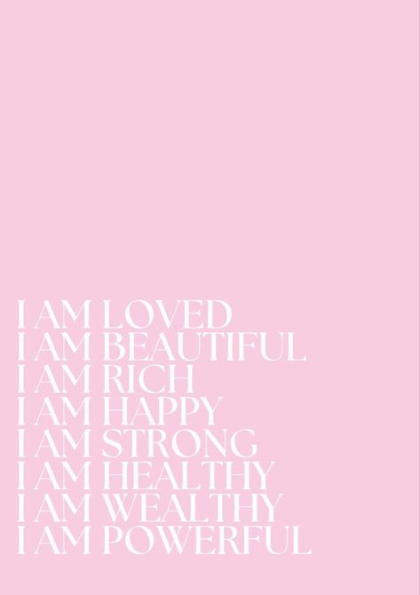 affirmations | affirmations for women | affirmations for success | daily affirmations | positive affirmations | morning affirmations | money affirmations Morning Manifestation Quotes, Pink Daily Affirmations, I Am Love Affirmations, I Am Manifestation, I’m Beautiful Affirmation, I Am Beautiful Wallpaper, I Am Pretty Affirmations, Manifestation Prints, I Am Affirmations Wallpaper