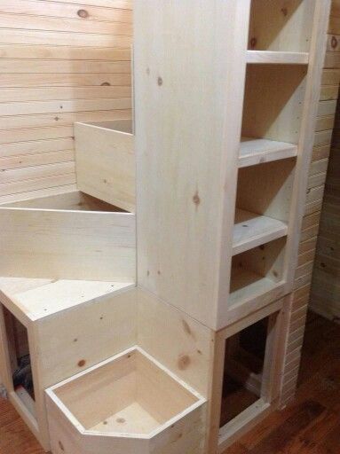 Hide Stairs Ideas, Loft Stairs Ideas, Diy Loft, Loft Staircase, Tiny House Stairs, Stairs Ideas, Loft Stairs, Tiny House Interior Design, Space Storage