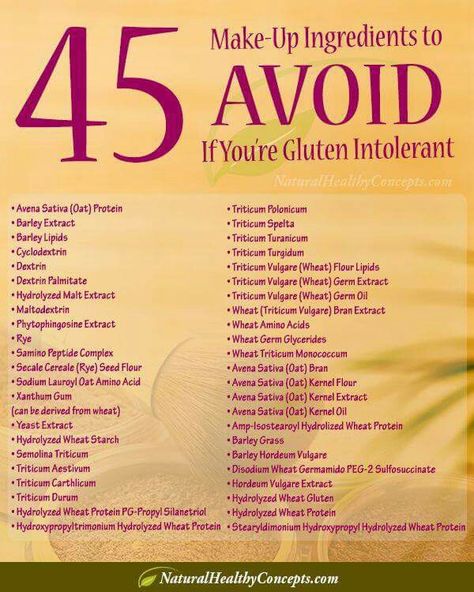 45 Makeup Ingredients to Avoid if you are Gluten-free Gluten Free Info, Gluten Free Makeup, Gluten Free Beauty Products, Cosmetic Ingredients, Ingredients To Avoid, Cookies Gluten Free, Going Gluten Free, Gluten Free Living, Gluten Sensitivity