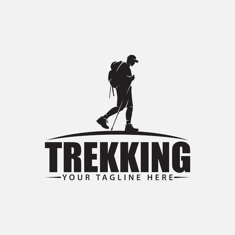 Hikers Illustration, Trekking Logo, Hiking Icon, Explore Logo, Hiking Logo, Nc Logo, Tourism Logo, Outdoor Logos, Adventure Logo