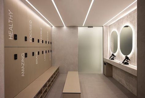 Boutique Gym Design, Gym Reception, Pilates Room, Dance Studio Design, Foyer Bench, Boutique Gym, Counter Bathroom, Hot Yoga Studio, Dream Gym