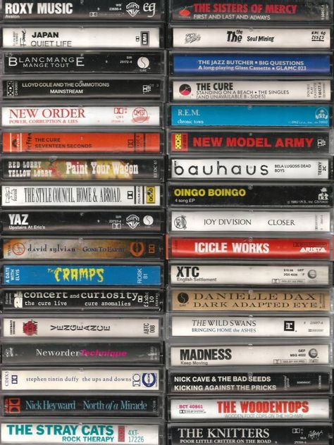 Cassette Art, Underground Culture, Psych Rock, Atari Games, Oingo Boingo, Roxy Music, Sisters Of Mercy, 80s Music, Lost Art